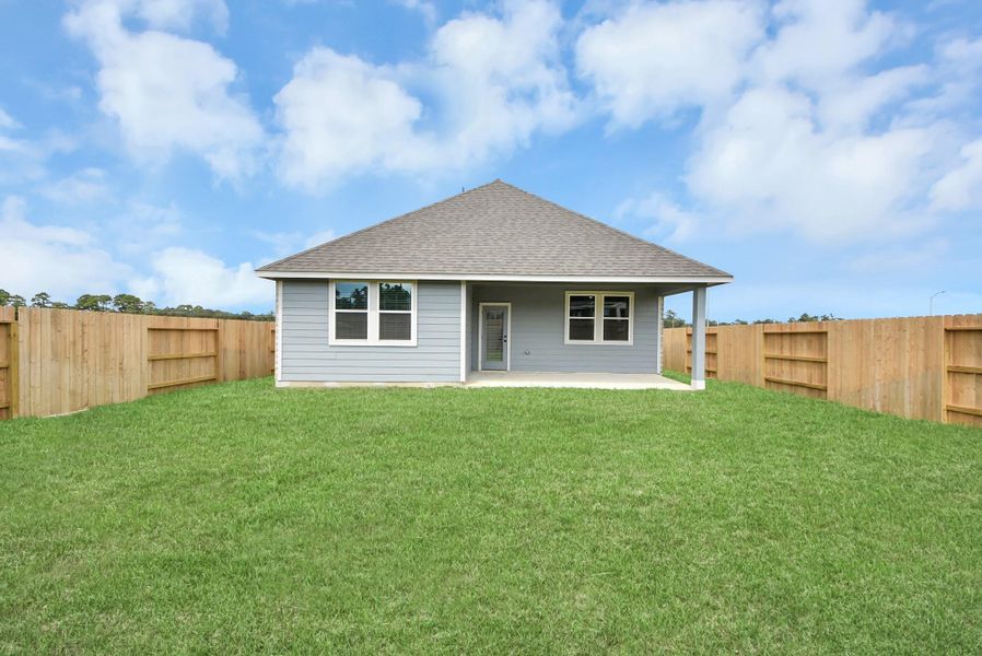 Exterior details and patio area of a home in Enclave at Newport, Crosby (Image 4).
