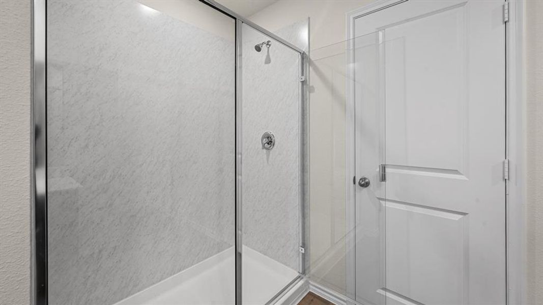Bathroom with a shower stall