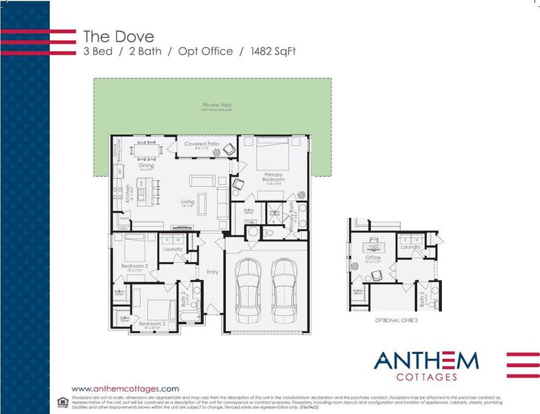2D floor plan layout of this home in Anthem Cottages, Kyle, TX (Image 4).