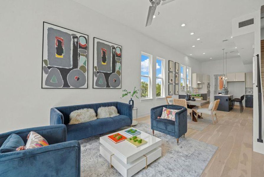 Furnished interior view inside a new home in Bluebonnet Lofts, Austin (Image 7).