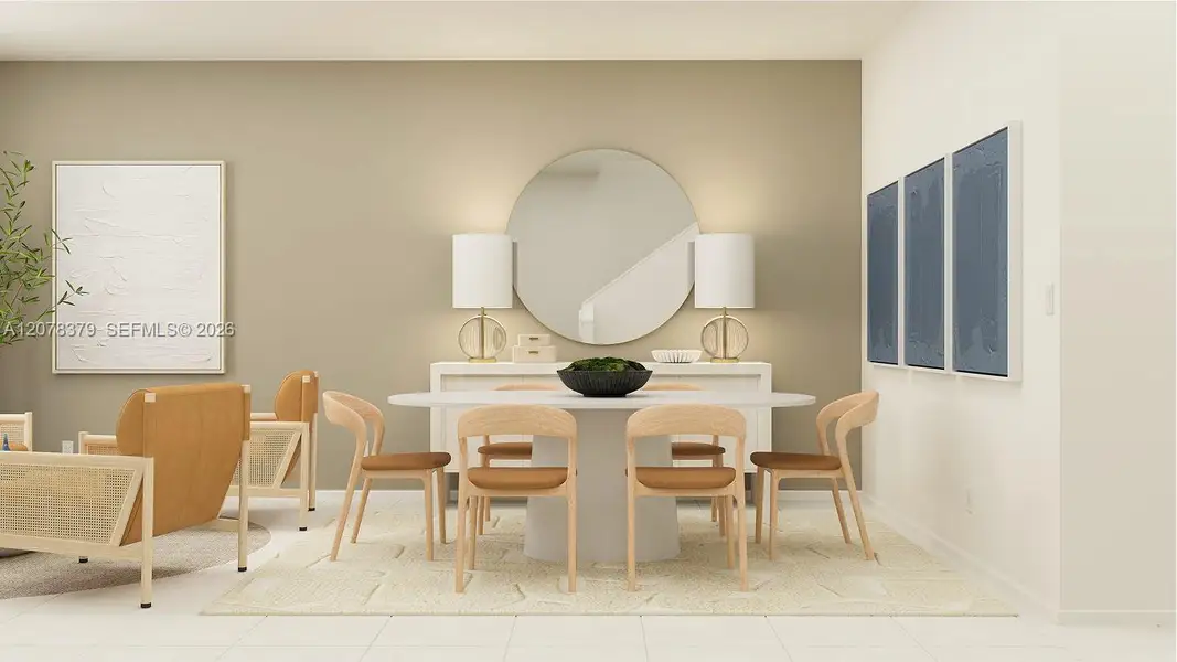 Furnished interior view inside a new home in Del Mar, Miami (Image 16).
