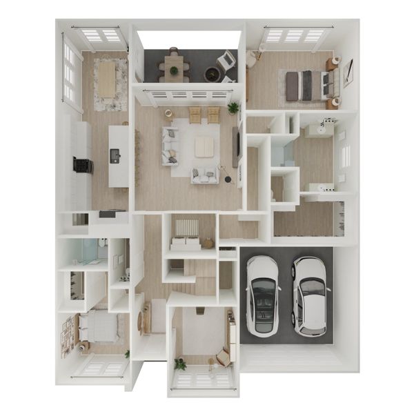 2D floor plan layout for the Rotterdam by K. Hovnanian® Homes in Heath Golf & Yacht Estates, Heath, TX (Image 4).