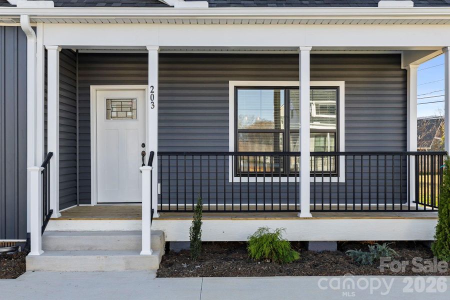East Facing Front porch for morning coffee