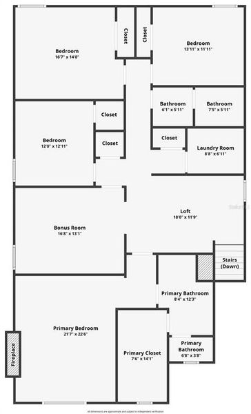 2D floor plan layout of this home in Angeline, Land O' Lakes, FL (Image 6).