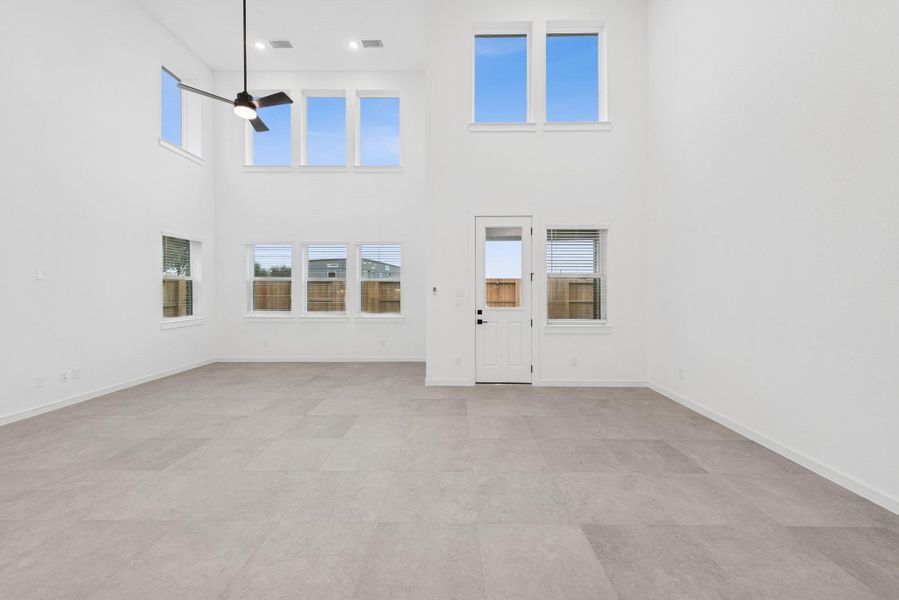 Open great room and dining area