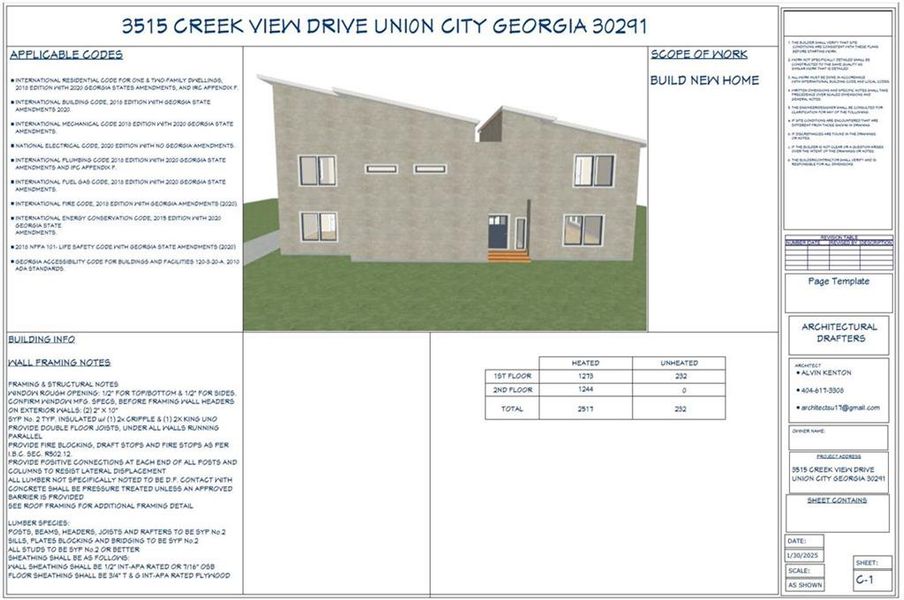 Exterior rendering of this home design in , Union City, GA (Image 1).