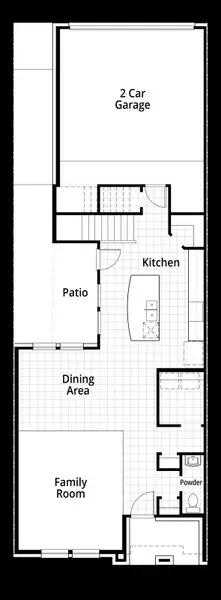 2D floor plan layout of this home in Woodforest Townhomes, Montgomery, TX (Image 4).