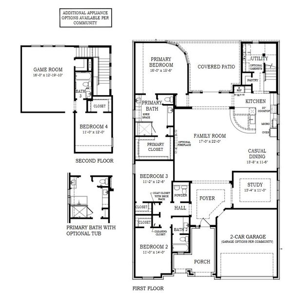 2D floor plan layout for the Olivia by Chesmar Homes in Audubon, Magnolia, TX (Image 5).