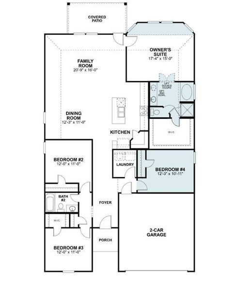 2D floor plan layout of this home in Moran Ranch, Willis, TX (Image 3).