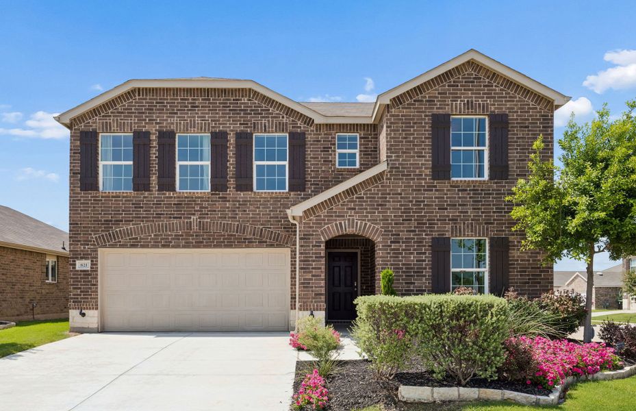 Representative exterior photo of a completed home built from the Thomaston by Centex in Elizabeth Creek, Haslet, TX (Image 2). Representative exterior photo of a completed home built from the Thomaston by Centex in Elizabeth Creek, Haslet, TX (Image 2).