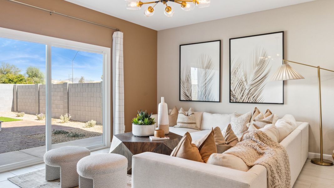 Furnished interior view inside a new home in Desert Moon Estates, Buckeye (Image 8). Furnished interior view inside a new home in Desert Moon Estates, Buckeye (Image 8).