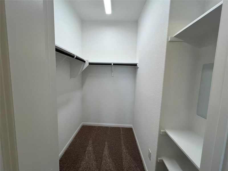 Master walk-in closet. For demonstration purposes only. Same floorplan as 5331 Bruno.