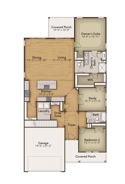 2D floor plan layout of this home in Waterbridge, Myrtle Beach, SC (Image 4).