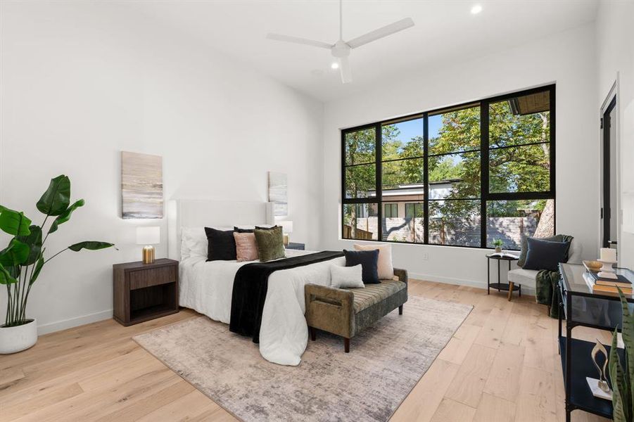 Luxury primary suite designed for rest and renewal.