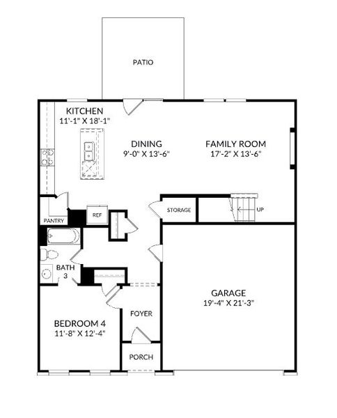 2D floor plan layout for the The Fenton by Stanley Martin Homes in Rhodes Glen, Lawrenceville, GA (Image 3). 2D floor plan layout for the The Fenton by Stanley Martin Homes in Rhodes Glen, Lawrenceville, GA (Image 3).