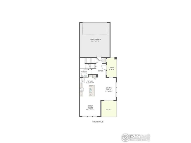 2D floor plan layout of this home in Westside Crossing, Berthoud, CO (Image 5).