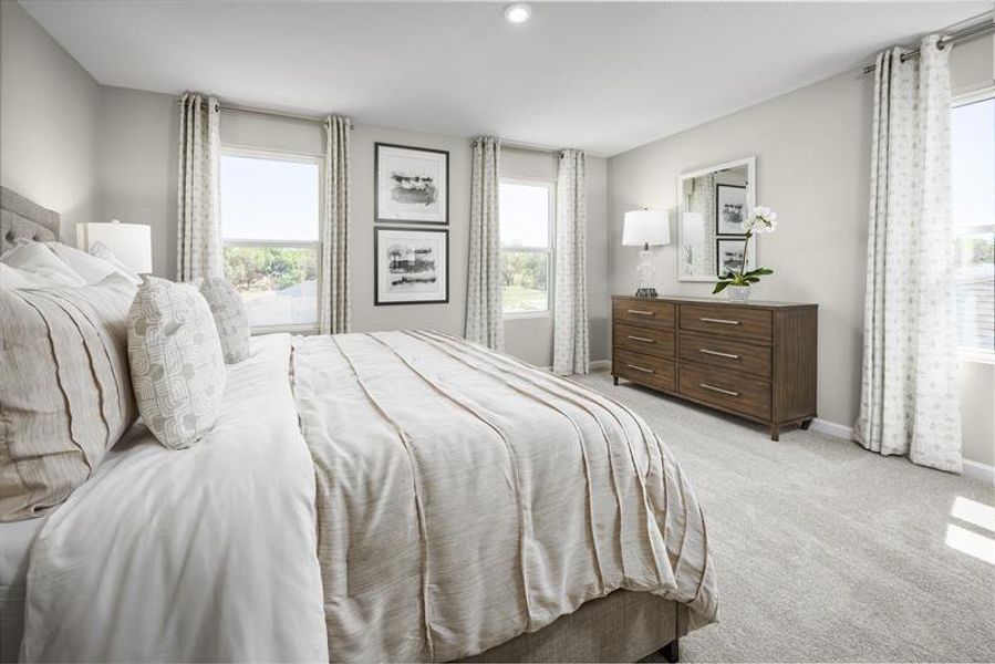 Representative furnished interior of a home built from the Flamingo Exterior Home by Ryan Homes in Edison Pointe, Daytona Beach (Image 9).