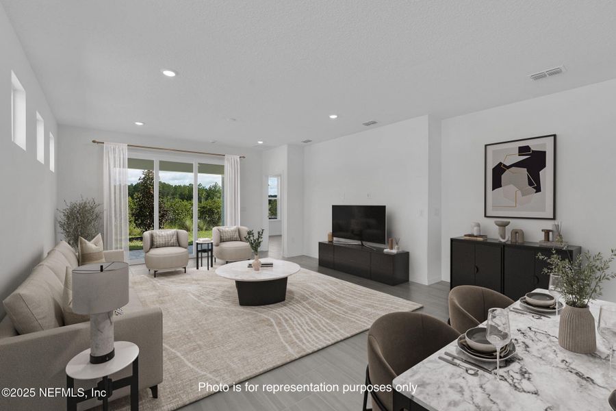 Furnished interior view inside a new home in Del Webb Wildlight, Yulee (Image 5).