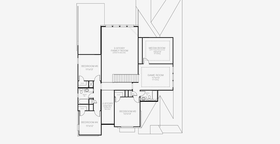 2D floor plan layout for the 3394W by Perry Homes in Katy Court 65', Katy, TX (Image 3).