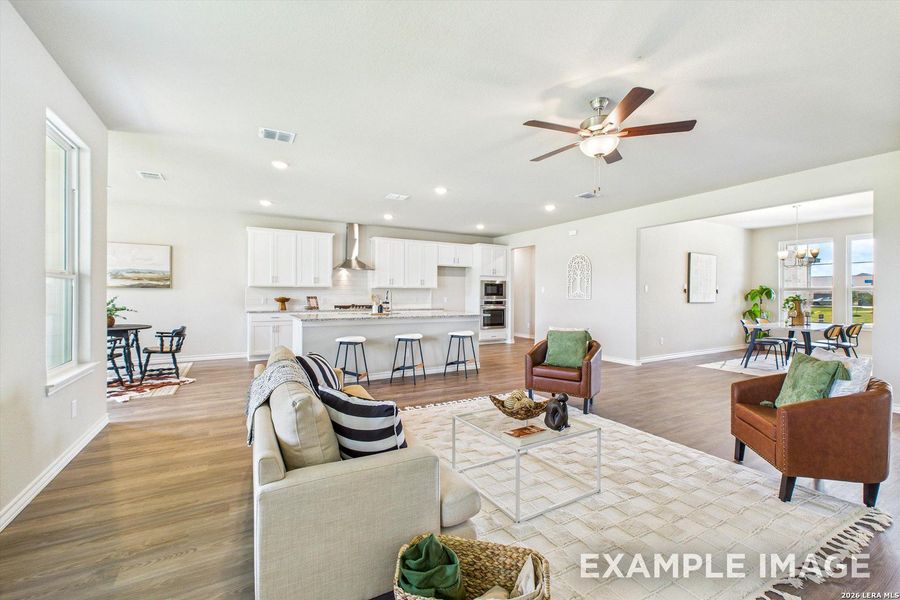 Furnished interior view inside a new home in Potranco Oaks, Castroville (Image 8).