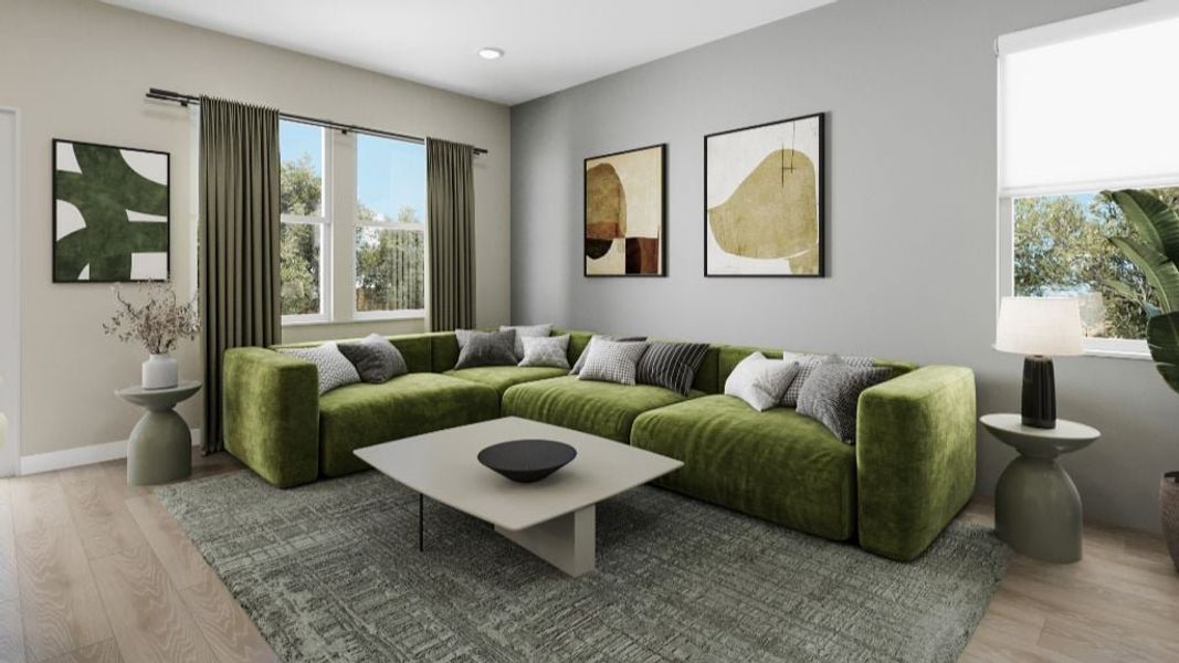 Representative furnished interior of a home built from the Glacier by Taylor Morrison in Lake Bluff, Greeley (Image 6).