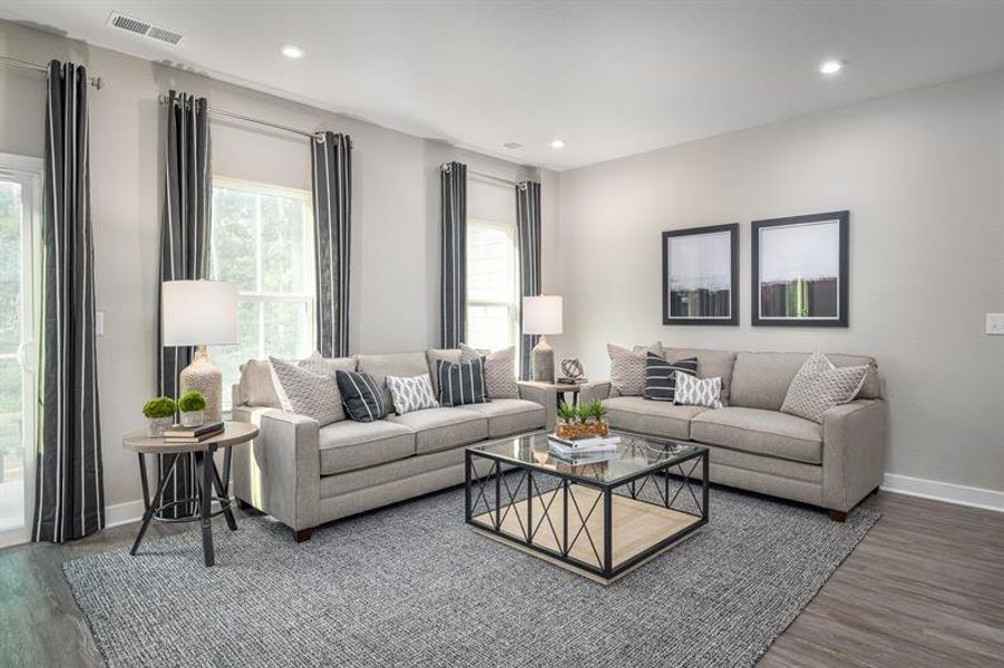 Representative furnished interior of a home built from the Roxbury End Home by Ryan Homes in Creek Water Townhomes, Indian Land (Image 5).