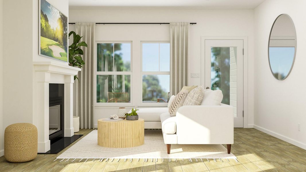 Furnished interior view inside a new home in Horizons at Carnes Crossroads | 55+: Cottage Collection, Summerville (Image 4).