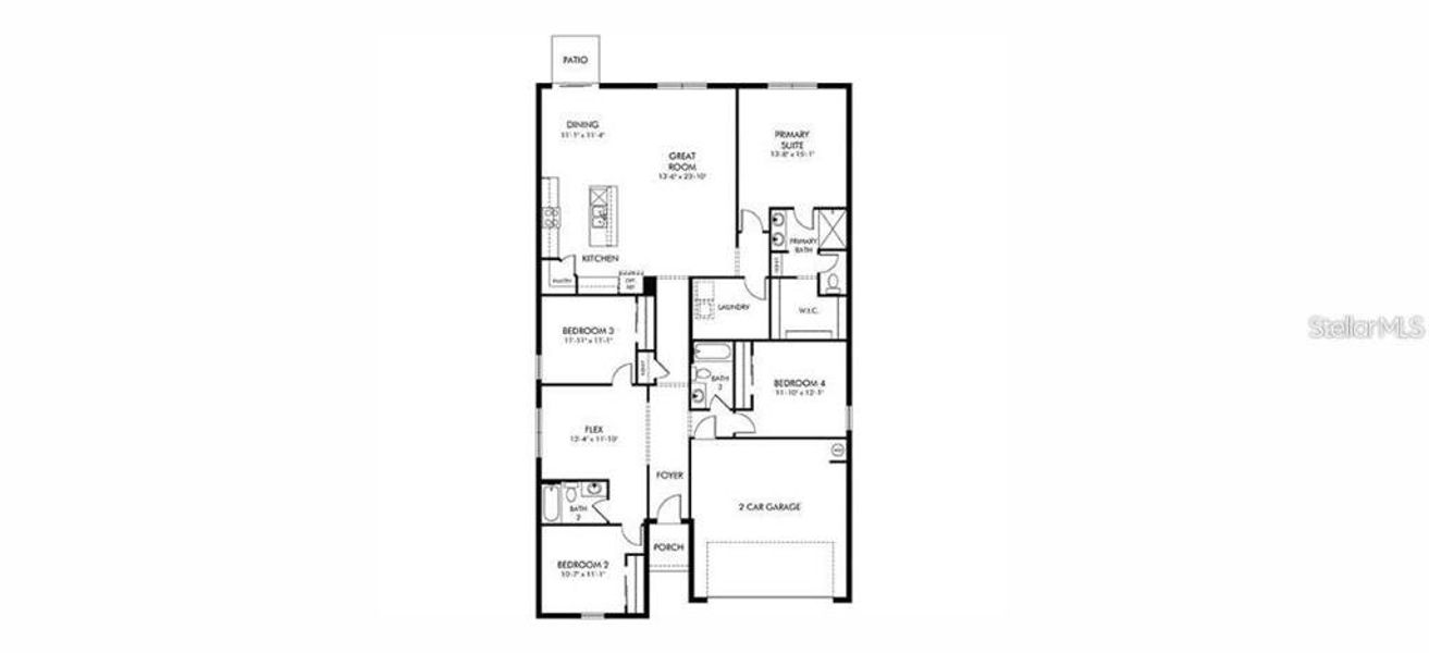 2D floor plan layout of this home in The Grove at Stuart Crossing - Classic Series, Bartow, FL (Image 2). 2D floor plan layout of this home in The Grove at Stuart Crossing - Classic Series, Bartow, FL (Image 2).