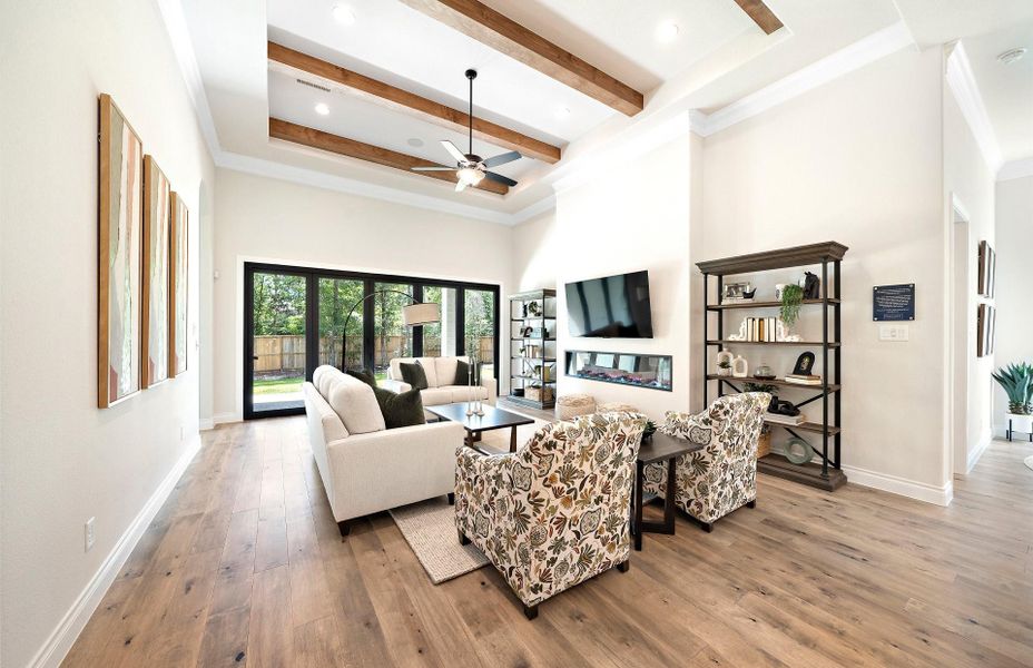 Furnished interior view inside a new home in Bridgeland 60′, Cypress (Image 35).