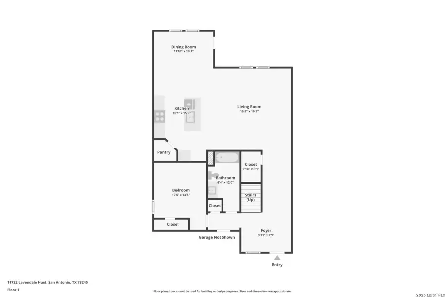2D floor plan layout of this home in Laurel Vistas, San Antonio, TX (Image 5).
