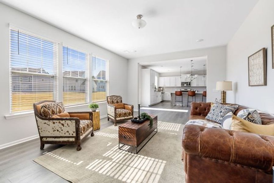 Representative furnished interior of a home built from the Kipling P by True Homes in Homecoming, Ravenel (Image 8). Representative furnished interior of a home built from the Kipling P by True Homes in Homecoming, Ravenel (Image 8).