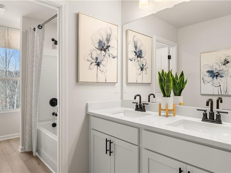 Furnished interior view inside a new home in The Bluffs, Canton (Image 15).