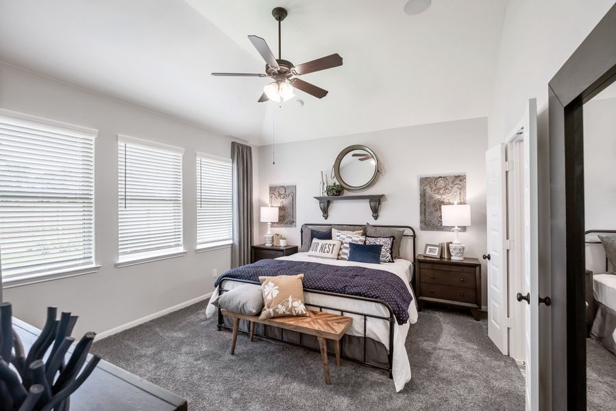 Owner's suite with sloped ceiling Owner's suite with sloped ceiling