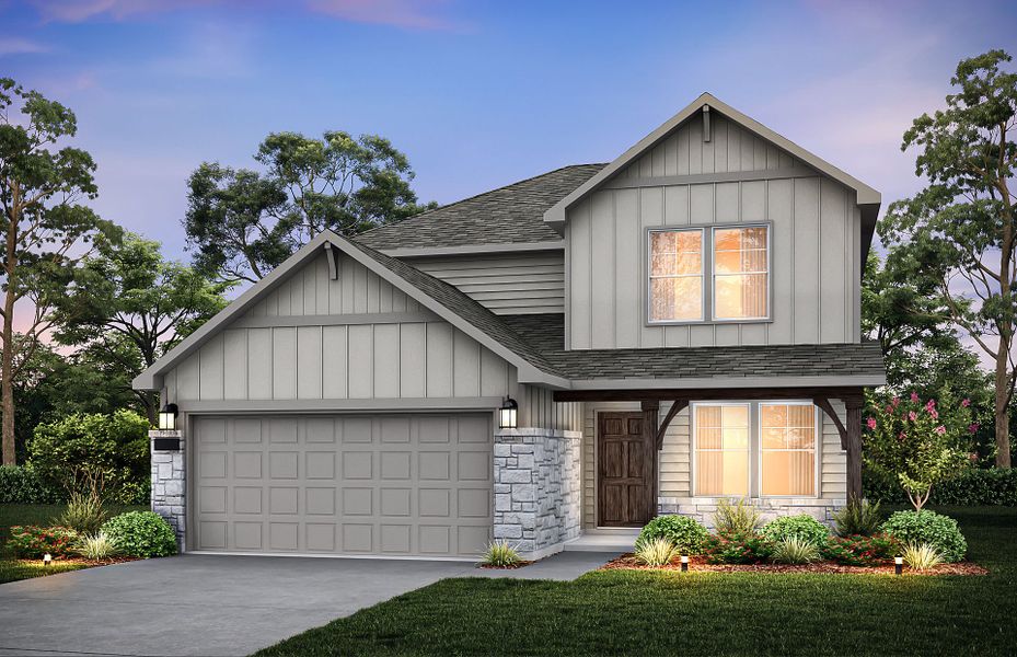 Representative exterior photo of a completed home built from the Mesilla by Centex in Cottonwood Creek, Howe, TX (Image 27).
