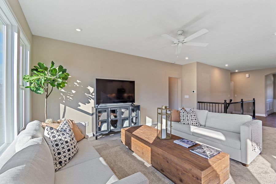 Representative furnished interior of a home built from the Edenton by Fischer Homes in Easton Park, Dallas (Image 11).