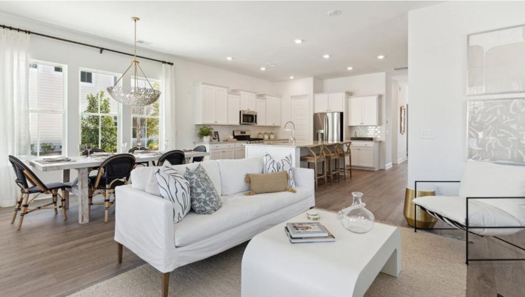 Furnished interior view inside a new home in Heron's Walk at Summers Corner: Row Collection, Summerville (Image 9).