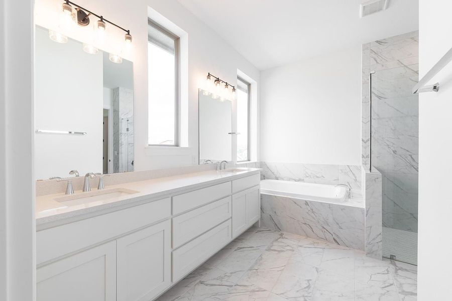 Furnished interior view inside a new home in The Hollows Canyon - 60', Lago Vista (Image 12). Furnished interior view inside a new home in The Hollows Canyon - 60', Lago Vista (Image 12).