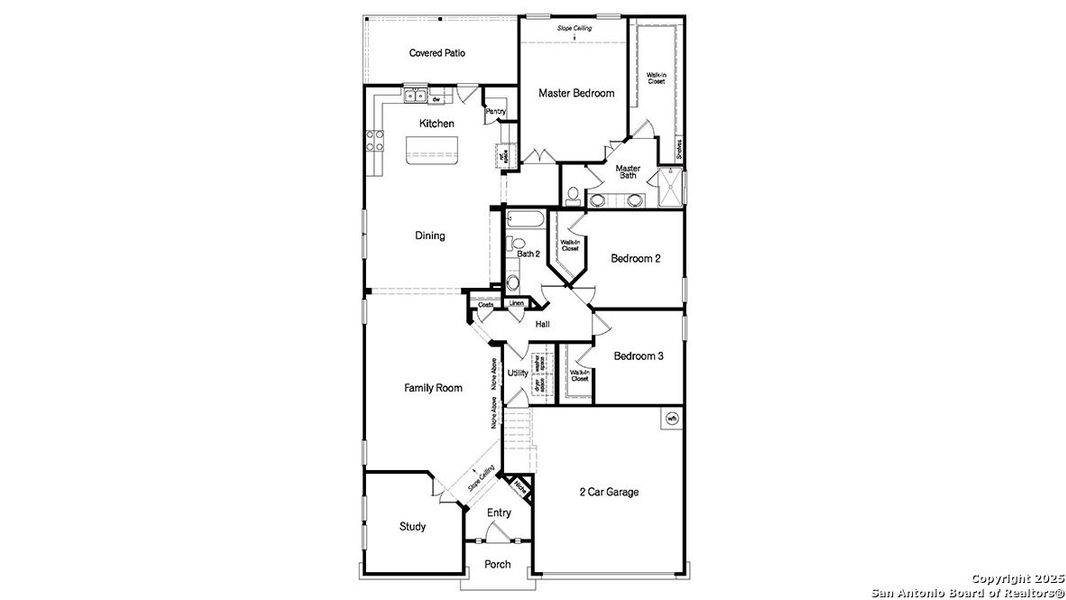 2D floor plan layout of this home in Brookstone Creek, San Antonio, TX (Image 2).