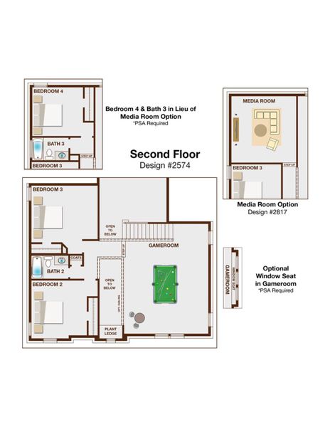 2D floor plan layout for the Grand Oxford - Executive Platinum by Grand Homes in Edgewater, Fate, TX (Image 4).