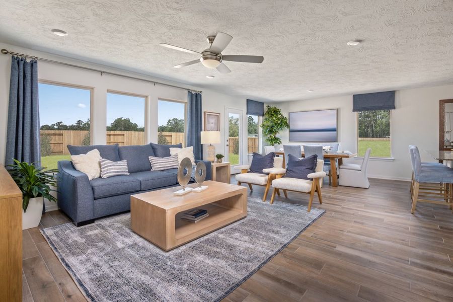 Representative furnished interior of a home built from the 1676 Modeled by KB Home in Madera Preserve, New Caney (Image 4). Representative furnished interior of a home built from the 1676 Modeled by KB Home in Madera Preserve, New Caney (Image 4).