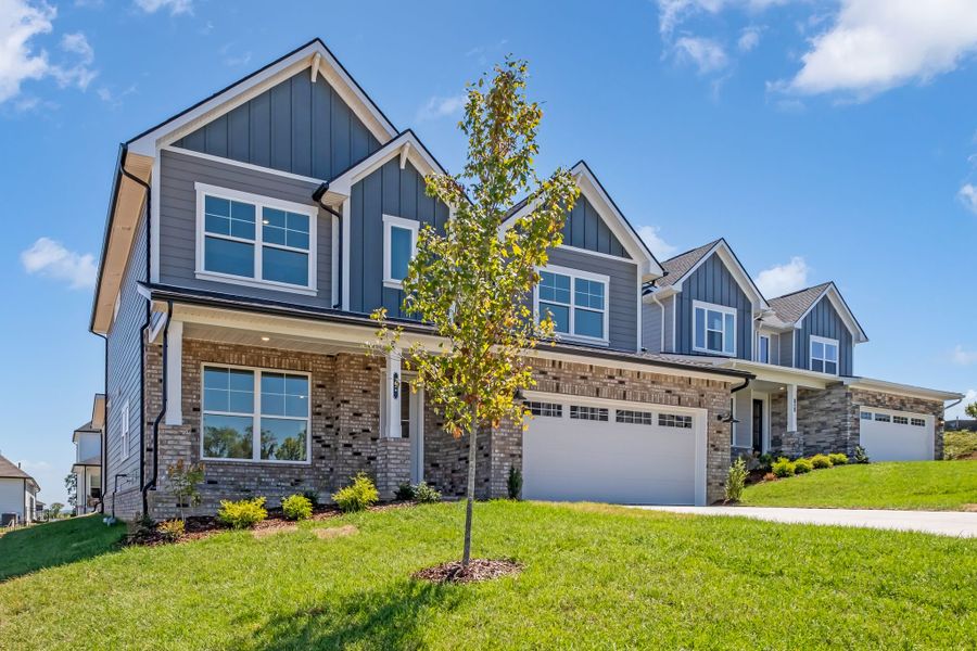 Front exterior of a new home in The Preserve at Five Oaks, Lebanon, TN, highlighting curb appeal (Image 19).