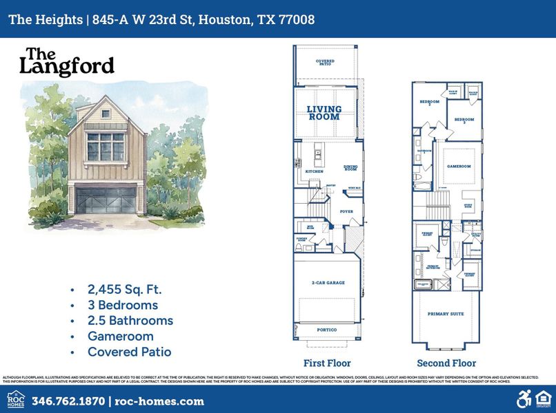 Welcome to The Langford by ROC Homes — a home designed for making memories, gathering with loved ones, and enjoying the moments that matter most. Offering 2,455 square feet of beautifully crafted living space, this thoughtfully planned floorplan features spacious gathering areas, private retreats, and flexible rooms that evolve with your lifestyle. The Langford delivers the perfect combination of elegance, comfort, and functionality.