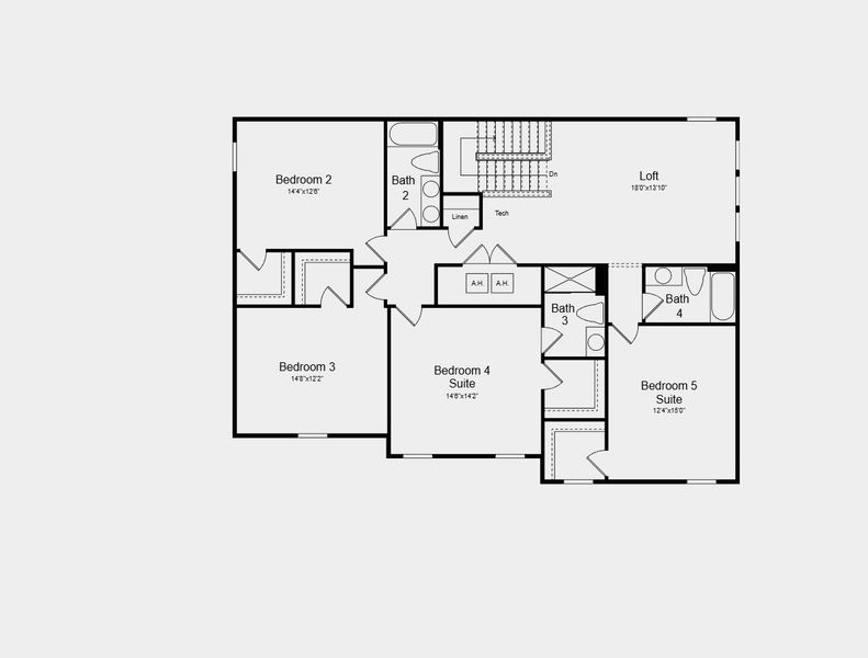 2D floor plan layout for the Waikiki by Taylor Morrison in Esplanade at McKinnon Groves, Winter Garden, FL (Image 4).