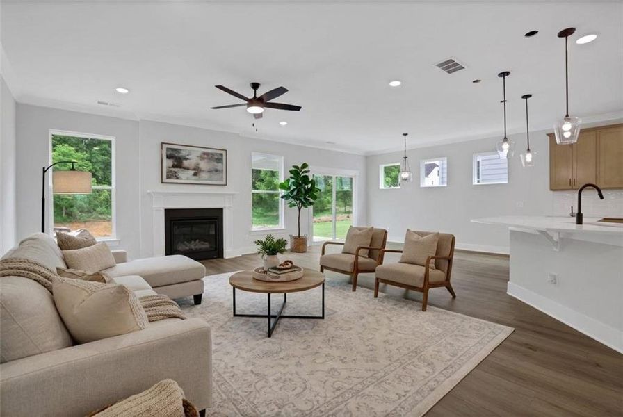 Furnished interior view inside a new home in Villas at Dawsonville, Dawsonville (Image 6). Furnished interior view inside a new home in Villas at Dawsonville, Dawsonville (Image 6).
