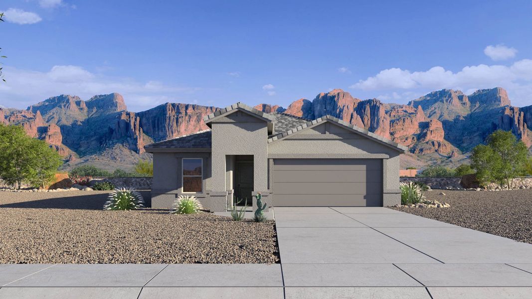 Representative exterior photo of a completed home built from the Gaven by D.R. Horton in Remington, Buckeye, AZ (Image 2). Representative exterior photo of a completed home built from the Gaven by D.R. Horton in Remington, Buckeye, AZ (Image 2).