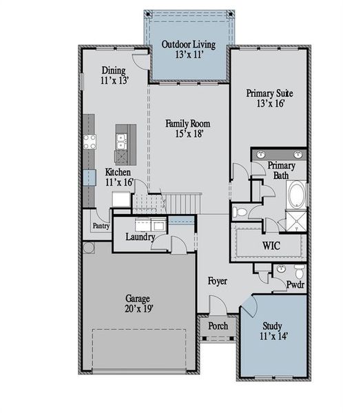 2D floor plan layout of this home in Milrany Ranch, Melissa, TX (Image 6). 2D floor plan layout of this home in Milrany Ranch, Melissa, TX (Image 6).
