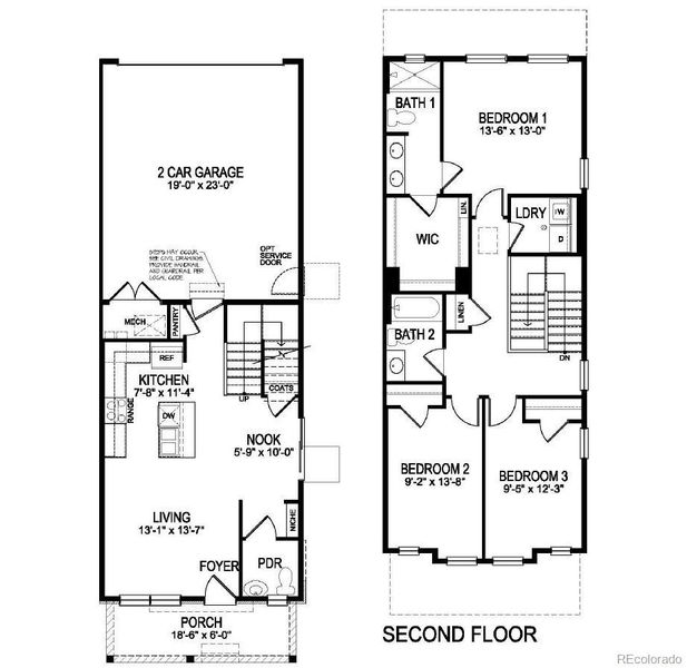 2D floor plan layout of this home in Horizon Uptown, Aurora, CO (Image 3).