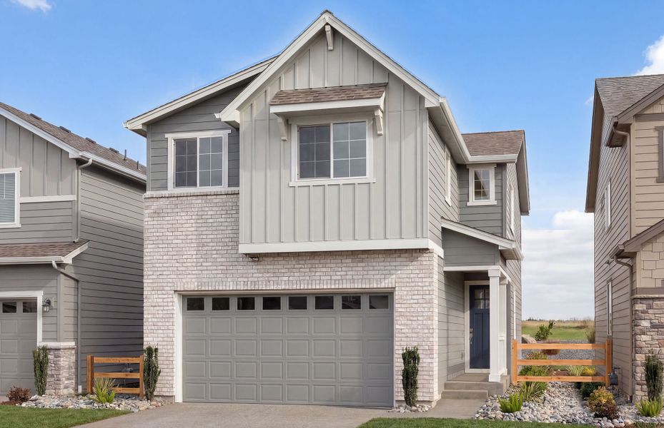 Representative exterior photo of a completed home built from the Lovell by Pulte Homes in Strata, Dacono, CO (Image 2). Representative exterior photo of a completed home built from the Lovell by Pulte Homes in Strata, Dacono, CO (Image 2).