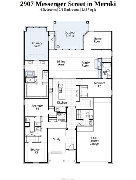2D floor plan layout of this home in Meraki, McLendon-Chisholm, TX (Image 3).
