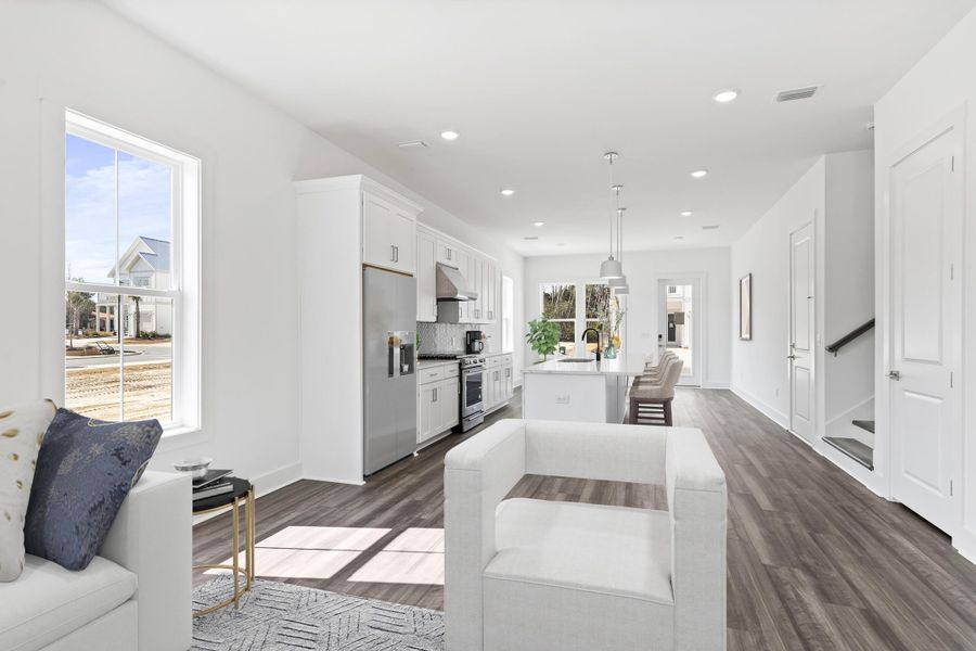 Furnished interior view inside a new home in Nautilus Pointe, Inlet Beach (Image 12). Furnished interior view inside a new home in Nautilus Pointe, Inlet Beach (Image 12).